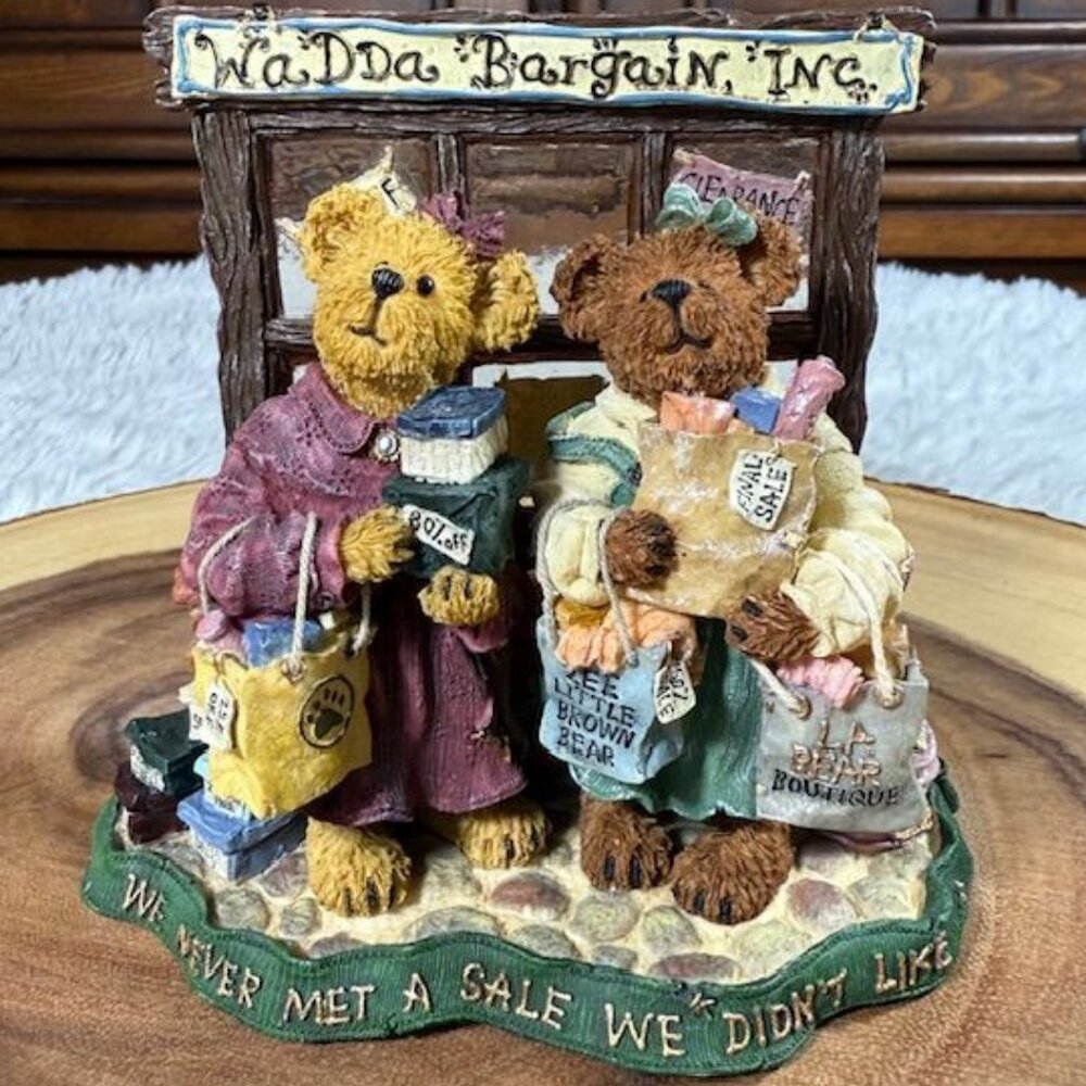 Vintage Boyds Bears Pam and Kristi Shopsalot What a Bargain Bearstone Collection